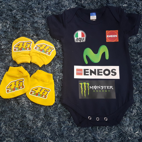 Baby compleet kleding setje Valentino Rossi MotorGP 2017 uitvoering